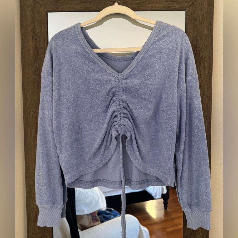Aerie Terrycloth Tie Up Long Sleeve